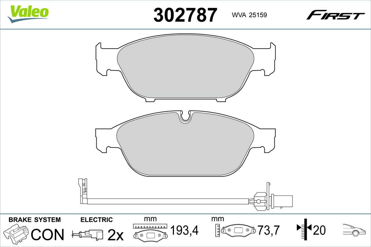 VALEO Fékbetét, mind 302787_VALEO